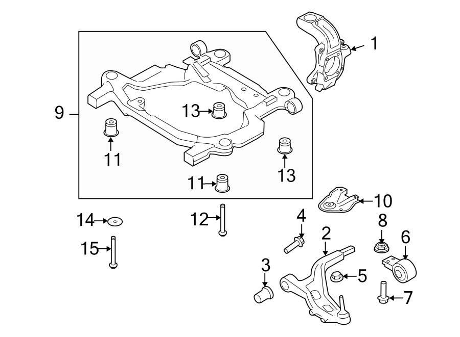 Ford Taurus Engine Cradle Bracket. 2010-12. 2013-19, SE, SEL, LIMITED