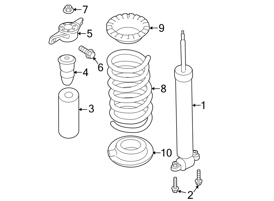 Ford Fusion Coil spring. Spring - rear. Code, sport, suspension