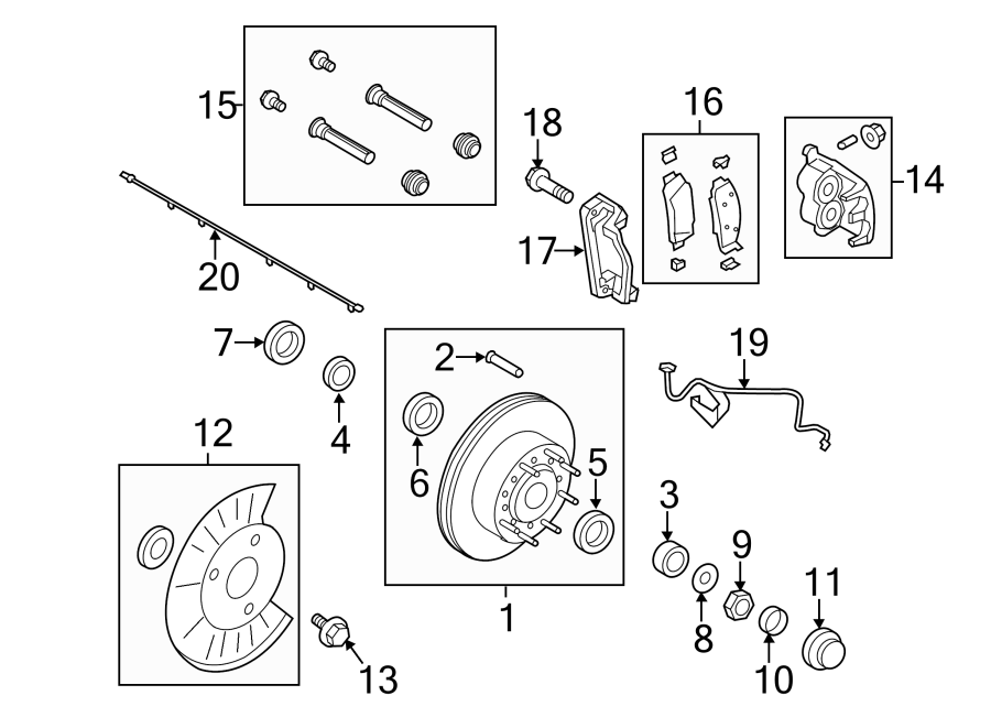 Ford F-450 Super Duty Wheel Bearing Dust Cap. 2WD, TWIN I BEAM. RWD. W